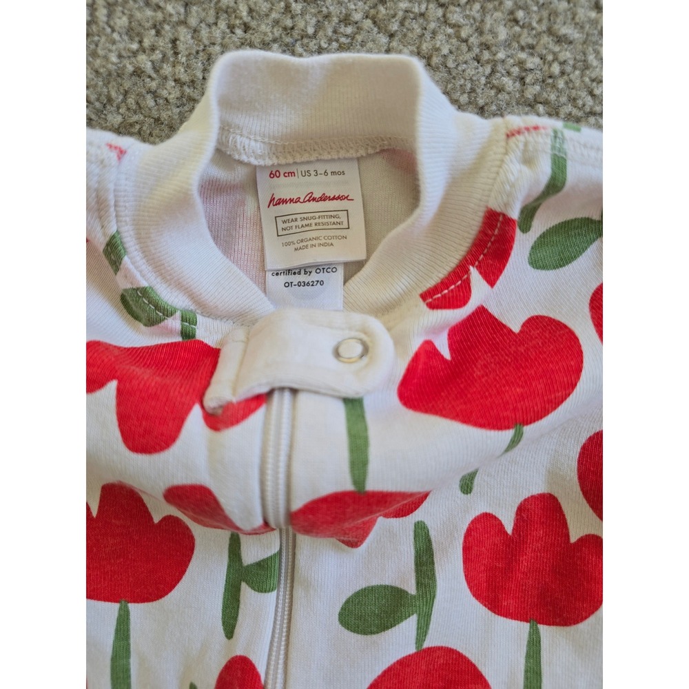 Hanna Andersson Red Tulip Print Short Sleeve Sleep Sack - Picture 3 of 3